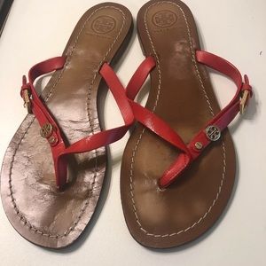 Tory Burch flip flops red
